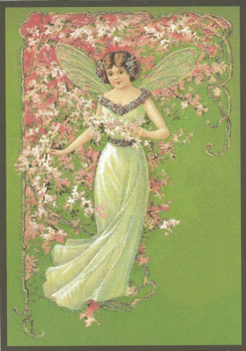 Glückwunschpostkarte beglittert 6Gg120