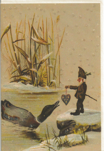 Karte mit Umschlag beglittert Ug150