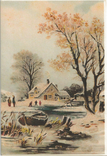 Karte mit Umschlag beglittert Ug149