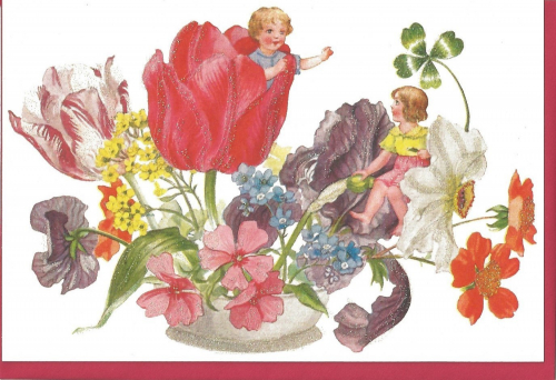 Karte mit Umschlag beglittert Ug155