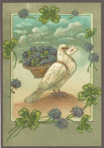 Glückwunschpostkarte beglittert 6Gg117