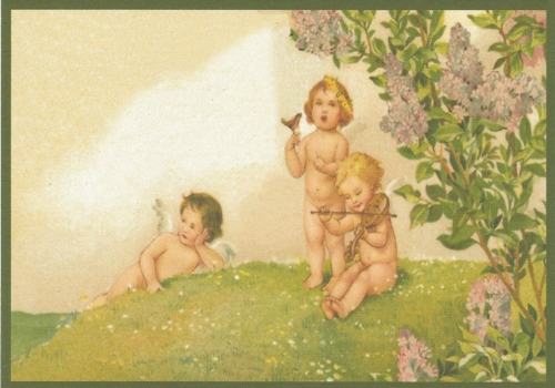 Glückwunschpostkarte beglittert 6Gg119