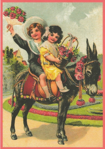 Glückwunschpostkarte beglittert 6Gg131