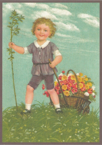 Glückwunschpostkarte beglittert 6Gg137