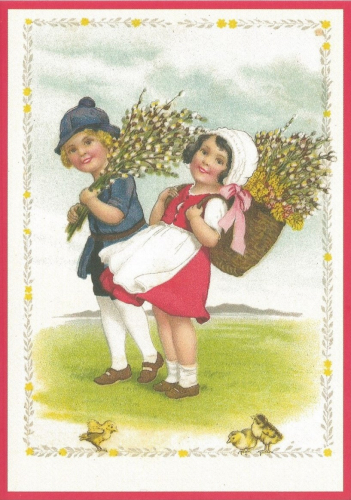 Glückwunschpostkarte beglittert 6Gg144