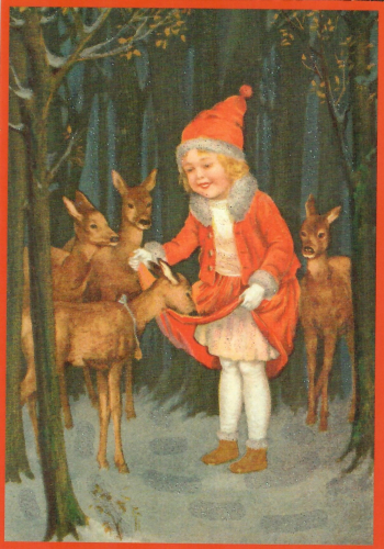 Postkarte Sortiment Weihnachten beglittert 6Wg121