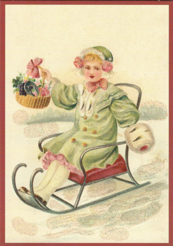 Postkarte Sortiment Weihnachten beglittert 6Wg126