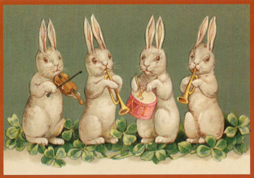 Postkarte Sortiment vermenschlichte Tiere geprägt 6Vp040