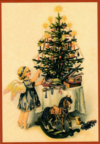 Postkarte Sortiment Weihnachten beglittert 6Wg113