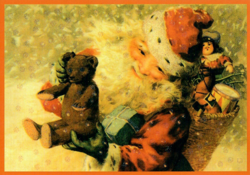 Postkarte Sortiment Weihnachten beglittert 6Wg116