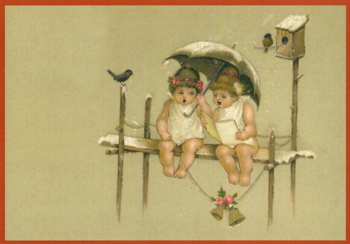 Postkarte Sortiment Weihnachten beglittert 6Wg100