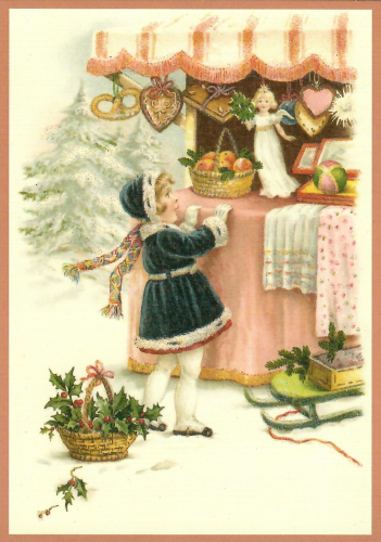 Postkarte Sortiment Weihnachten beglittert 6Wg118