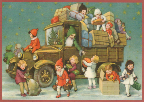 Postkarte Sortiment Weihnachten beglittert 6Wg141