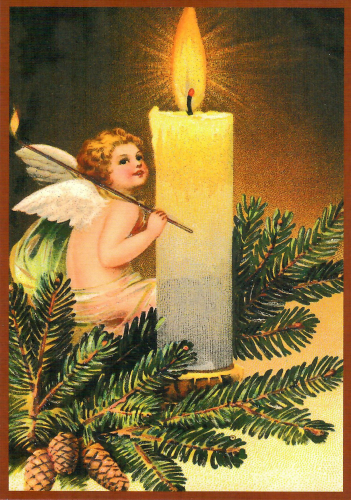 Postkarte Sortiment Weihnachten beglittert 6Wg119