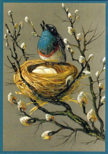 Glückwunschpostkarte beglittert 6Gg164