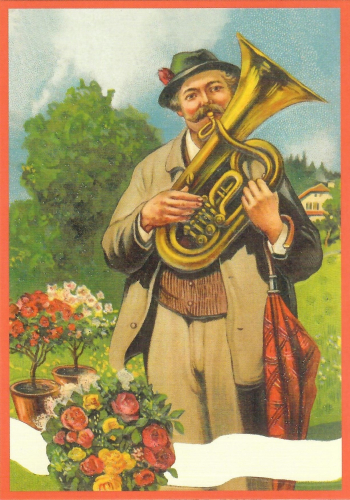 Glückwunschpostkarte beglittert 6Gg148