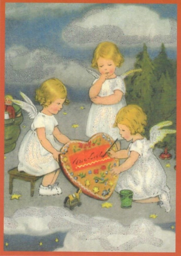 Postkarte Sortiment Weihnachten beglittert 6Wg143