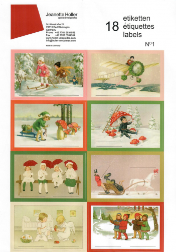 Aufkleberbogen mit 18 Etiketten - Weihnachten