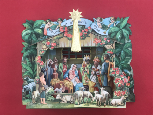 Krippe mit goldenem Stern