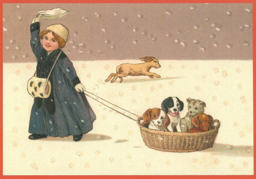 Postkarte Sortiment Weihnachten beglittert 6Wg154