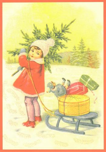 Postkarte Sortiment Weihnachten beglittert 6Wg161