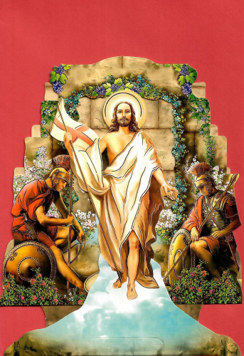 Aufstellkarte Ostern 101, gold geprägt - Soldaten