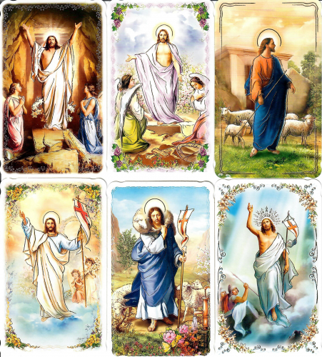 Heiligenbilder gold geprägt - 6 x 3 Motive