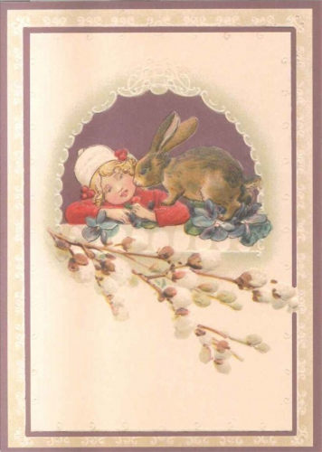 Glückwunschpostkarte beglittert 6Gg176 (unbeglittert)