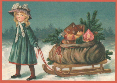 Postkarte Sortiment Weihnachten beglittert 6Wg166