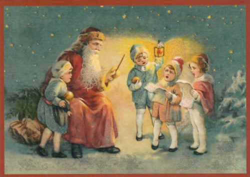 Postkarte Sortiment Weihnachten beglittert 6Wg171