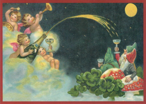 Postkarte Sortiment Weihnachten beglittert 6Wg163