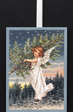 Weihnachtsanhänger A12/8 Engel mit Weihnachtsbaum