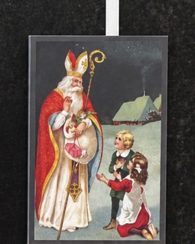 Weihnachtsanhänger A11/5 Nikolaus schenkt