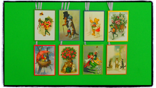 Geschenkanhänger vermenschlichte Tiere