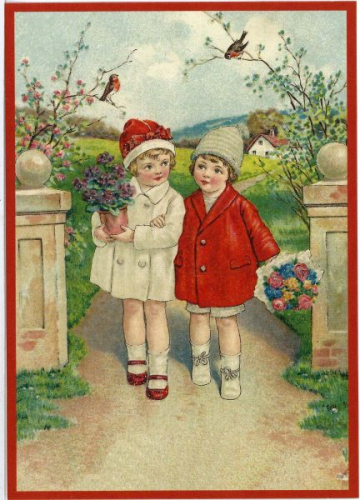 Glückwunschpostkarte beglittert 6Gg034