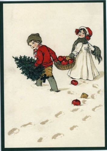 Postkarte Sortiment Weihnachten beglittert 6Wg032