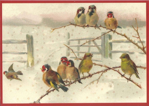 Postkarte Sortiment Weihnachten beglittert 6Wg018