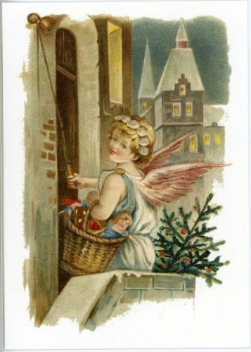 Postkarte Sortiment Weihnachten beglittert 6Wg004