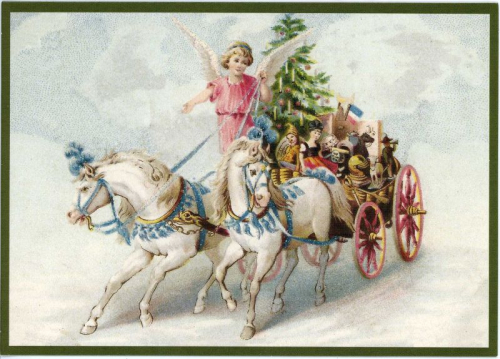 Postkarte Sortiment Weihnachten beglittert 6Wg003
