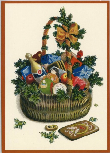 Postkarte Sortiment Weihnachten beglittert 6Wg006