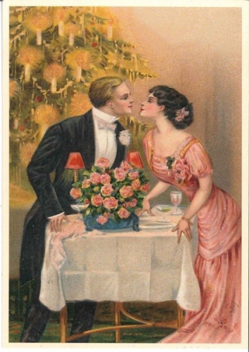 Postkarte Sortiment Weihnachten beglittert 6Wg040