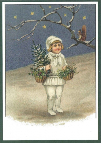 Postkarte Sortiment Weihnachten beglittert 6Wg023