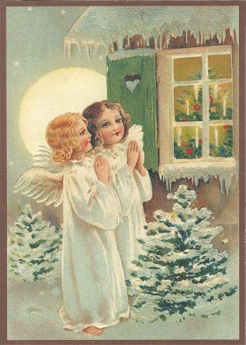 Postkarte Sortiment Weihnachten beglittert 6Wg021