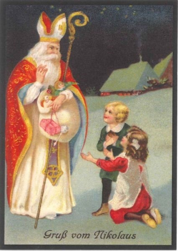 Postkarte Sortiment Weihnachten beglittert 6Wg055