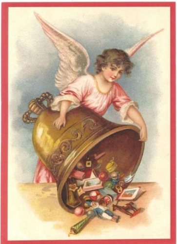 Postkarte Sortiment Weihnachten beglittert 6Wg056