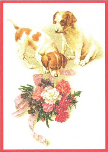 Glückwunschpostkarte beglittert 6Gg041