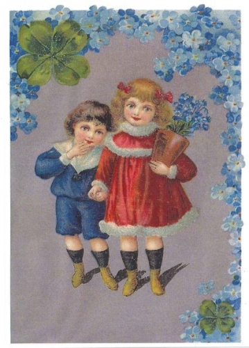 Glückwunschpostkarte beglittert 6Gg035