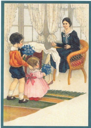 Glückwunschpostkarte beglittert 6Gg043