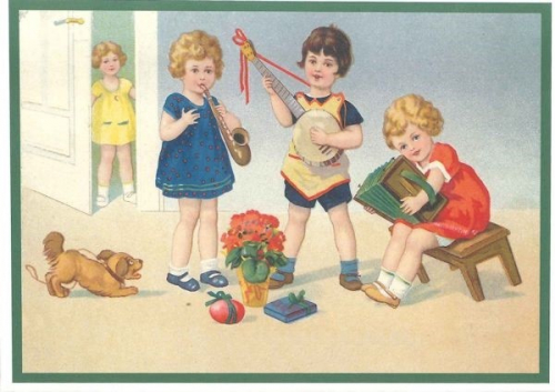 Postkartenset musizierende Kinder M4
