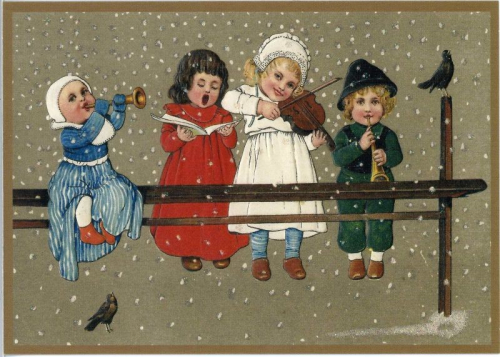 Postkarte Sortiment Weihnachten beglittert 6Wg016